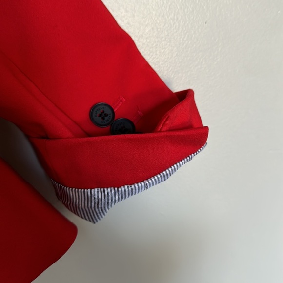 Express Notch Collar One Button Blazer - Red - 0 - Picture 10 of 16